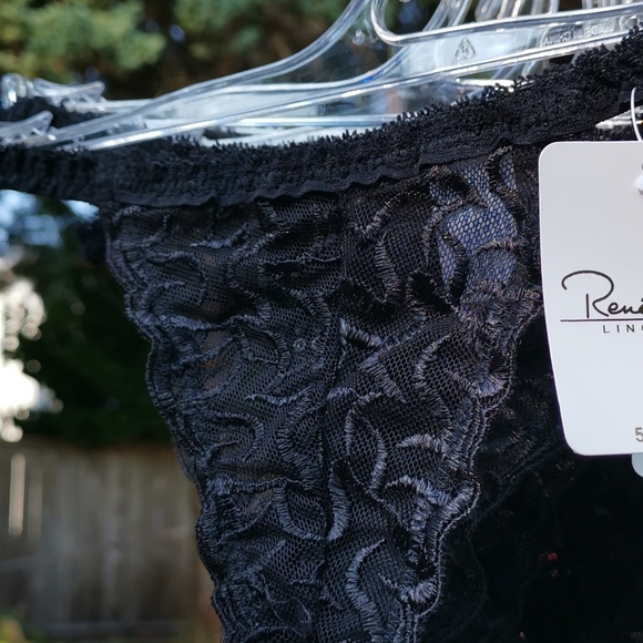Rene Rofe Black Lace G-String Bottoms - Picture 2 of 5